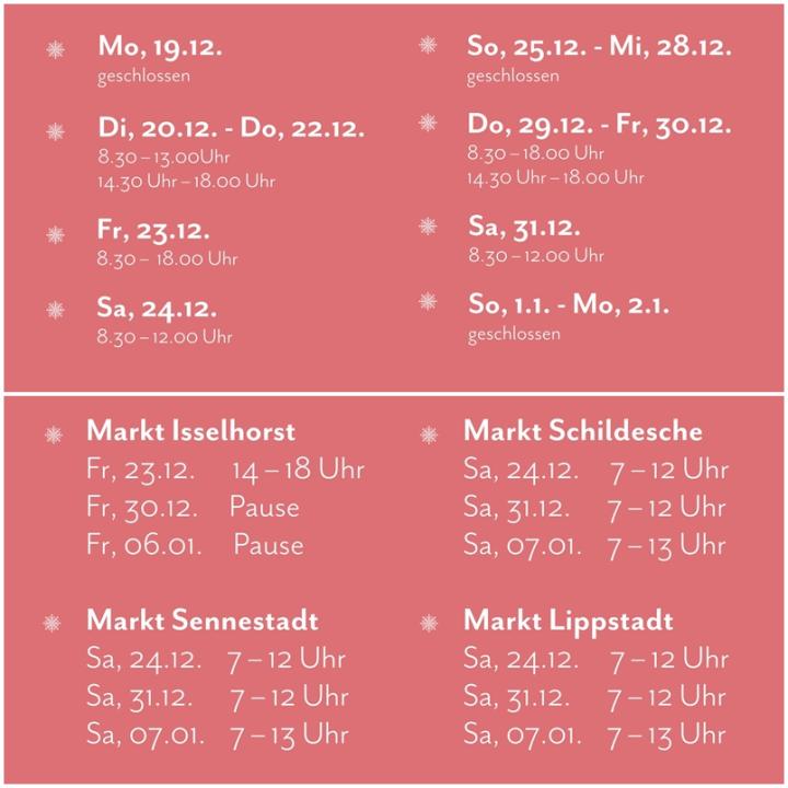 Hofladen & Märkte Feiertage