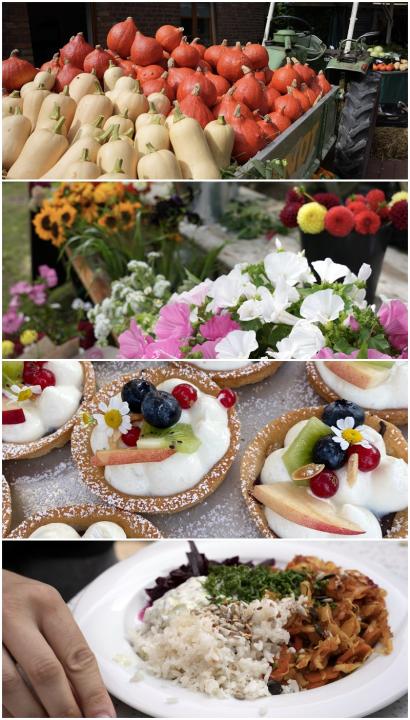 ErnteMarkt Landwirtschaft Blumen Kuchen Gemüsepfanne